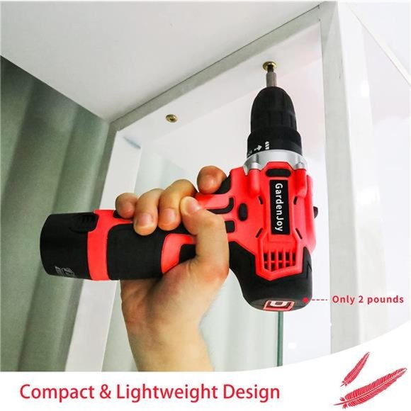 Cordless Power Drill Set: 12V Electric Drill with Fast Charger 3/8-Inch Keyless - Picture 2 of 5